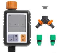 Timer per giardino Dual Outlet Programmabile 2 Vie Timer per | Doppia uscita indipendente, irriga 2 zone diverse, ciclo da 1 sec a 300 min, intervallo 15 giorni