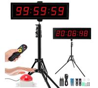 Timer Per Il Conto Alla Rovescia, Cronometro Digitale A 6 Cifre 2,3 Pollici Per Gare Giochi Timer Palestra Con Treppiede Cronometro Sportivo Con Telecomando 12/24 Ore Luminosità Regolabile (Collega)