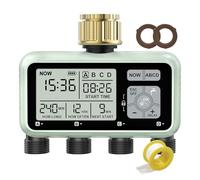 Timer per irrigazione a 4 zone con ingresso in ottone, timer irrigatore, timer programmabile per rubinetto del tubo da giardino esterno con ritardo della pioggia/sistema di irrigazione manuale