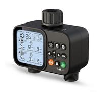 Timer per irrigazione a doppia uscita, regolatore automatico di irrigazione da giardino con sostituzione manuale, timer programmabile per rubinetto a doppio tubo per sistema di irrigazione del prato,