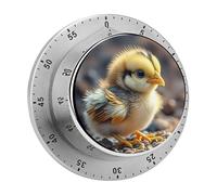 Timer per pollo e pulcino, timer visivo digitale in acciaio inox, squisiti strumenti meccanici per il conto alla rovescia con timer di funzionamento silenzioso per cucina, ufficio, aula