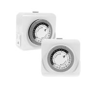 Timer per Prese Elettriche Meccaniche Interne, Timer A 3 Punte per Prese Elettriche Interne con 2 Prese, Timer per Luci con Spina USA 24 Ore