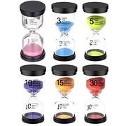 Timer per sabbia, 6 colori Clessidra Timer Sandglass Sand Clock 1 min / 3 minuti / 5 mins / 10 mins / 15 mins / 30 minuti per bambini, aula, cucina, giochi, regali creativi