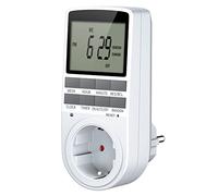 Timer presa digitale programmabile, presa programmabile con ampio schermo LCD, 10 programmi giornalieri e modalità casuale per Natale, serra e elettrodomestici, 16 A/3680 W max