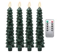 Timer Remote Candles, 9.7-inch Christmas Tree Candles, Flickering Flame Candles, Decorative Led Candles, Holiday Home Decor, Timer-operated Flameless Candles for Home Decoration