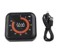 Timer rotante, confezione da 1 timer analogico silenzioso per cucina e sale di lettura al chiuso, facile da usare, con meccanismo rotante per il monitoraggio del tempo (nero)