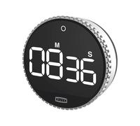 Timer << Rotazione >>, Digitale, Argento/Nero