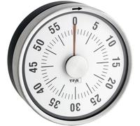 TFA Dostmann Timer analogico PUCK, 38.1028.10, timer per uova, timer da cucina, meccanico, a rotazione, magnetico, antracite
