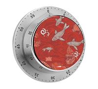 Timer, timer visivo con stampa di animali del Mar Rosso, in acciaio inossidabile, a carica automatica da 60 minuti