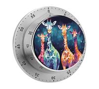 Timer, timer visivo con stampa giraffa colorata in acciaio inossidabile, carica da 60 minuti