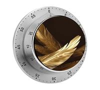 Timer, timer visivo con stampa piume dorate, in acciaio inossidabile, cari