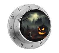 Timer,Timer visivo di stampa horror di Halloween,Timer da cucina meccanico,Timer conto alla rovescia in acciaio inossidabile,Timer di carica da 60 minuti