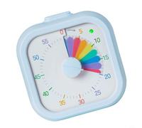 Timer visivo a tema arcobaleno per bambini, timer conto alla rovescia da 60 minuti con visualizzazione chiara del disco per pratica di gestione del tempo (blu)