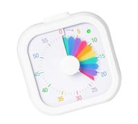 Timer visivo a tema arcobaleno per bambini, timer conto alla rovescia da 60 minuti con visualizzazione chiara del disco per pratica di gestione del tempo (bianco)