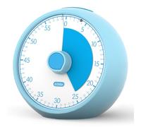 Timer Visivo Analogico per Bambini Cucina Studio 60 Minuti ADHD Autismo Countdown Silenzioso con Sveglia per Scuola Palestra Ufficio Giochi Educativi con Pomodoro Tecnica (Blu)
