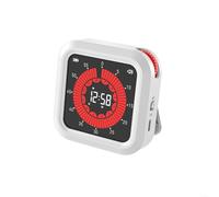 Timer visivo con display VA trasparente, programmabile fino a 12 ore e 59 m, volume di allarme regolabile 75-95 dB, strumento di gestione del tempo per studenti, bambini, cucina, studio, bianco