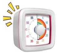 Timer visivo - Orologio silenzioso da 4 pollici | Strumento Time ABS-Batteria per conto alla rovescia non toccante da 9,5x9,5 cm alimentato per la preparazione 'esame di studio di cucina cucina in