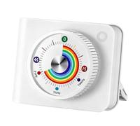Timer visivo per bambini, 60 minuti arcobaleno conto alla rovescia con funzione flash muto Pomodoro Time, arcobaleno, tempistica per bambini, strumenti per asa, ufficio (bianco)
