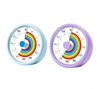 Timer visivo per bambini, 60 minuti, conto alla rovescia, motivo arcobaleno, timer per bambini con manopola e fermo, per apprendimento, esami e cucina