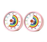 Timer visivo per bambini, 60 minuti, conto alla rovescia, motivo arcobaleno, timer per bambini con manopola e fermo, per apprendimento, esami e cucina