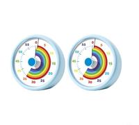 Timer visivo per bambini, 60 minuti, conto alla rovescia, motivo arcobaleno, timer per bambini con manopola e fermo, per apprendimento, esami e cucina