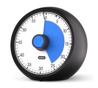 Timer Visivo per Bambini 60 Minuti - Timer Analogico Silenzioso a Conto Alla Rovescia,Strumento di Concentrazione per ADHD e Autismo,Gestione del Tempo per Compiti (Black Blue)