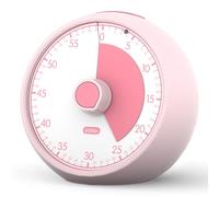 Timer Visivo per Bambini 60 Minuti - Timer Analogico Silenzioso a Conto Alla Rovescia,Strumento di Concentrazione per ADHD e Autismo,Gestione del Tempo per Compiti (Pink)