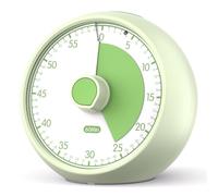Timer Visivo per Bambini 60 Minuti - Timer Analogico Silenzioso a Conto Alla Rovescia,Strumento di Concentrazione per ADHD e Autismo,Gestione del Tempo per Compiti (Light Green)