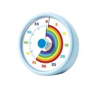 Timer visivo per bambini, conto alla rovescia da 60 minuti con display arcobaleno, sveglia silenziosa per classe, ufficio, cucina, studio, viola, blu, rosa (blu)