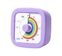 Timer visivo per bambini, conto alla rovescia visivo da 60 minuti, per insegnare in aula e cucinare, strumenti per la gestione del tempo dei bambini, funzionamento silenzioso, motivo arcobaleno (viola