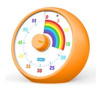 Timer visivo per bambini, cucina dell'ufficio della classe 60 minuti countdown, timer desktop strumento di gestione del tempo per bambini, timer silenzioso, time arcobaleno (Arancia)