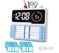 Timer visivo per bambini e adulti, strumento di gestione del tempo per autismo e ADHD, con allarme digitale, Coutdown, tabella di pianificazione delle attività, temperatura e stoccaggio, pianificatore