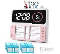 Timer visivo per bambini e adulti, strumento di gestione del tempo per autismo e ADHD, con allarme digitale, Coutdown, tabella di pianificazione delle attività, temperatura e stoccaggio, pianificatore