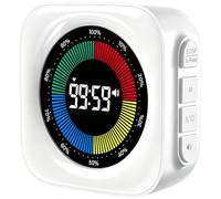 Timer Visivo per Bambini, Timer Conto alla Rovescia 99 Min ADHD, Aula | Barra di Avanzamento Visiva, Timer Progressivo, 4 Allarmi, Luminosità Regolabile per Studio, Concentrazione & Cucina