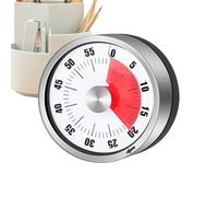 Timers for Cooking - 60 Minute Mechanical Clock, Visual Stainless Steel Kitchen Cooking Timer, Wind-Up Countdown Tool for Meal Prep, Chef, Students, Teachers, Adults, Baking, and Study
