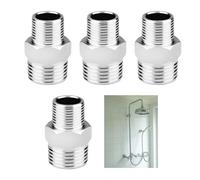 Times Mark 4 connettori per tubo doccia in acciaio inox, adattatori filettati da maschio a femmina, universali da 20 mm x 16 mm, per doccia, bidet, lavandino e tubo da giardino, accessori idraulici
