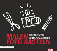 times&more Bastelkalender schwarz 2026: times&more Kalender. Kalender selber basteln und mit eigenen Fotos füllen. Der Blanko-Kalender 2026 für Ihre ganz persönliche Gestaltung.
