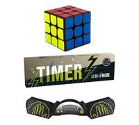 Times per tappeti a batteria - Times di sincronizzazione della velocità con display a LED e sensore tattile | Cronometro di qualità competitiva per eventi di risoluzione dei cubi, strumento di timer