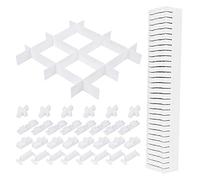 TIMESETL Set di 40 divisori regolabili per cassetti, in plastica, divisori flessibili per la casa, con clip di fissaggio, per ufficio, camera da letto, cucina