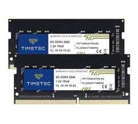Timetec 16 GB KIT (2x8 GB) DDR4 2666 MHz (DDR4-2666) PC4-21300 (PC4-2666V) Non-ECC Unbuffered 1,2 V CL19 1Rx8 Single Rank 260 Pin SODIMM Laptop Notebook PC Computer Memoria RAM Modulo Upgrade