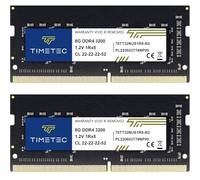 Timetec 16GB KIT (2x8GB) DDR4 3200MHz (oppure 2933 MHz o 2666 MHz) PC4-25600 Non ECC Unbuffered 1.2V CL22 1Rx8 Single Rank 260 Pin SODIMM Laptop PC Memoria del computer Modulo RAM Aggiornamento