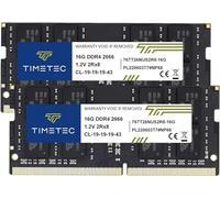 Timetec 32GB KIT (2x16GB) DDR4 2666MHz (DDR4-2666) PC4-21300 (PC4-2666V) Non-ECC Unbuffered 1.2V CL19 2Rx8 Dual Rank 260 Pin SODIMM Laptop Notebook PC Computer Memoria RAM Modulo Upgrade