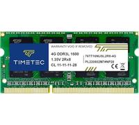 Timetec 4GB DDR3L / DDR3 1600MHz PC3L-12800 / PC3-12800 Non-ECC Unbuffered 1.35V / 1.5V CL11 2Rx8 Dual Rank 204 Pin SODIMM Laptop Notebook PC Memoria RAM Aggiornamento