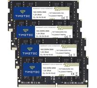 Timetec 64GB KIT (4x16GB) DDR4 2666MHz (DDR4-2666) PC4-21300 (PC4-2666V) Non-ECC Unbuffered 1.2V CL19 2Rx8 Dual Rank 260 Pin SODIMM Laptop Notebook PC Computer Memoria RAM Modulo Upgrade