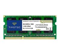 Timetec 8 GB DDR3L / DDR3 1600 MHz (DDR3L-1600) PC3L-12800 / PC3-12800 (PC3L-12800S) Non-ECC Unbuffered 1,35 V / 1,5 V CL11 2Rx8 Dual Rank 204 Pin SODIMM Laptop Notebook PC Computer Memoria RAM Modulo