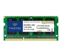 Timetec 8GB DDR3L / DDR3 1600 MHz (DDR3L-1600) PC3L-12800 / PC3-12800 (PC3L-12800S) Non-ECC Unbuffered 1,35 V / 1,5 V CL11 2Rx8 Dual Rank 204 Pin SODIMM Laptop Notebook PC Computer Memoria RAM Modulo