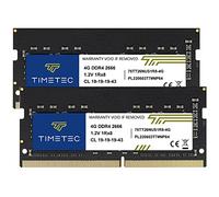 Timetec 8GB KIT (2x4GB) DDR4 2666MHz PC4-21300 Non-ECC Unbuffered 1.2V CL19 1Rx8 Single Rank 260 Pin SODIMM Laptop Notebook PC Computer Memoria RAM Modulo Upgrade