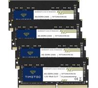 Timetec Kit da 32 GB (4 x 8 GB) DDR4 2400 MHz PC4-19200 Non-ECC unbuffered 1,2 V CL17 1Rx8 Single Rank 260 pin SODIMM per computer portatile notebook PC aggiornamento (kit da 16 GB (4 x 8 GB))