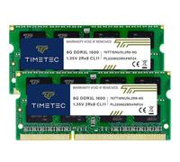 Timetec Premium 16GB KIT(2x8GB) DDR3L / DDR3 1600 MHz (DDR3L-1600) PC3L-12800 / PC3-12800 Non-ECC Unbuffered 1,35 V / 1,5 V CL11 2Rx8 Dual Rank 204 Pin SODIMM Laptop Notebook PC Computer Memoria RAM