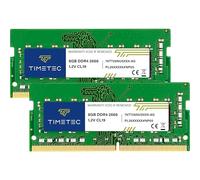 Timetec Premium 16GB KIT(2x8GB) DDR4 2666 MHz (DDR4-2666) PC4-21300 (PC4-2666V) Non-ECC Unbuffered 1,2 V CL19 1Rx8 Single Rank 260 Pin SODIMM Laptop Notebook PC Computer Memoria RAM Modulo Upgrade